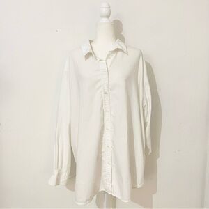 h&m cotton button down long sleeve top